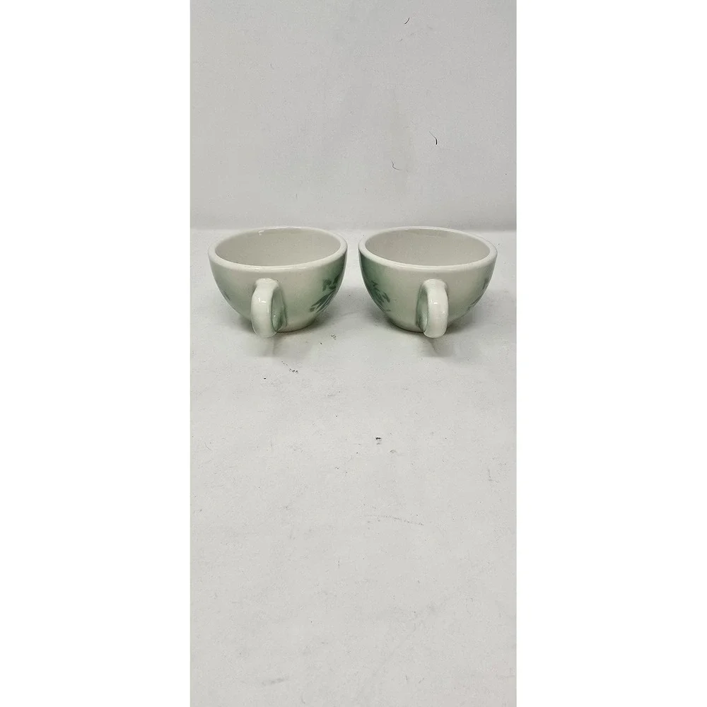 Vtg Syracuse china‎ Millbrook airbrush flower coffee cup cottagecore set of 2